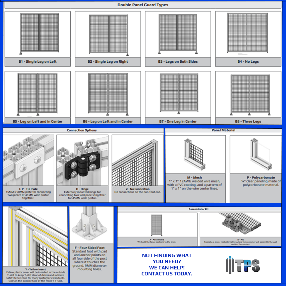 B6-2400-1200-0150-TYPFA DOUBLE PANEL-LEGS ON RIGHT AND CENTER, TIE PLATE ON LEFT 2400MM X 1200MM  1/4" POLYCARB, ASSEMBLED
